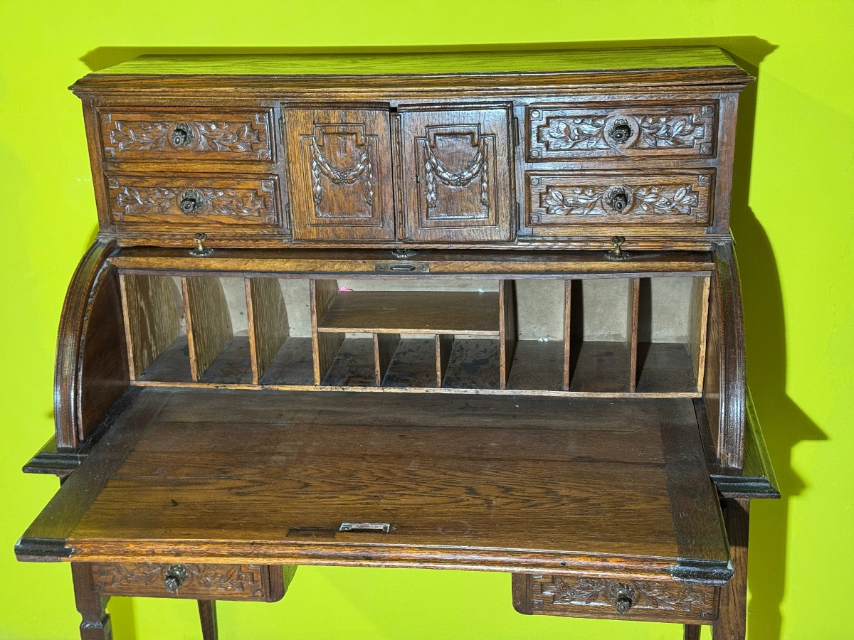 Louis XVI Cylinder Desk With Steps-photo-3