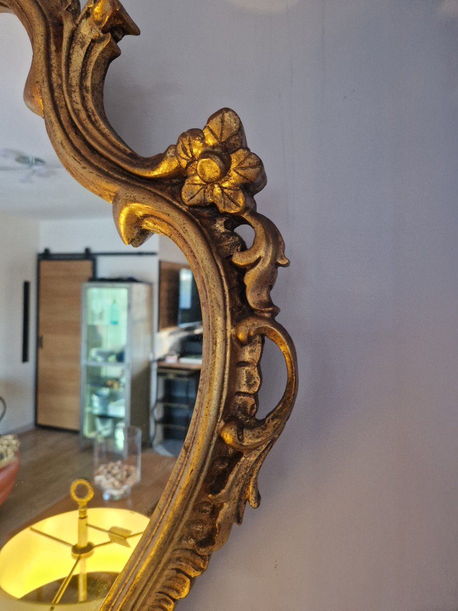 Grand Miroir Baroque Doré H98 Cm-photo-3