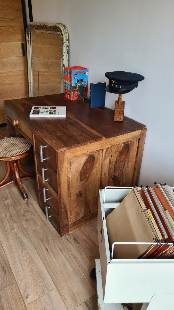 Vintage Walnut Desk Circa 1950-photo-4