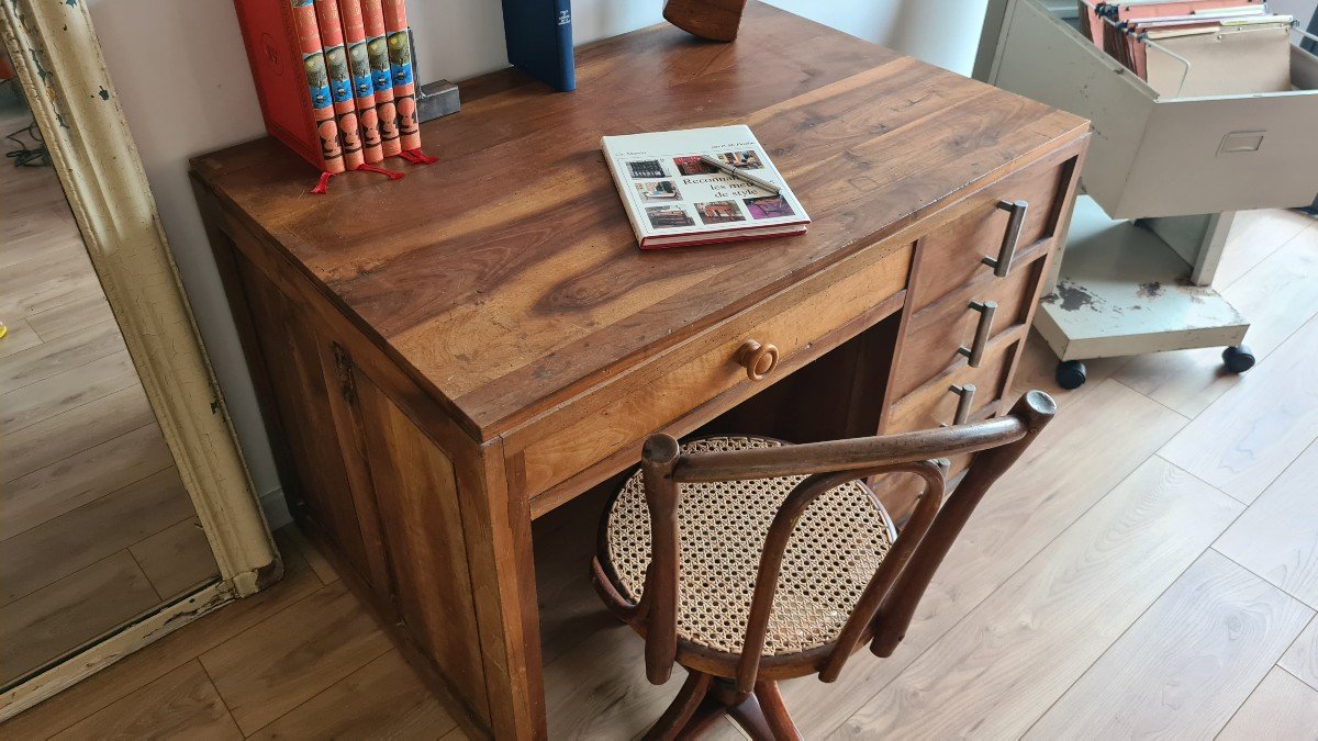 Bureau En Noyer Vintage Circa 1950-photo-1