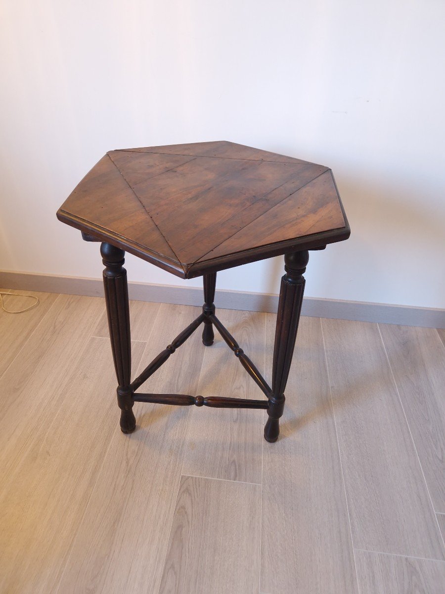 Rare 19th Century English Drop Leaf Cricket Table-photo-3