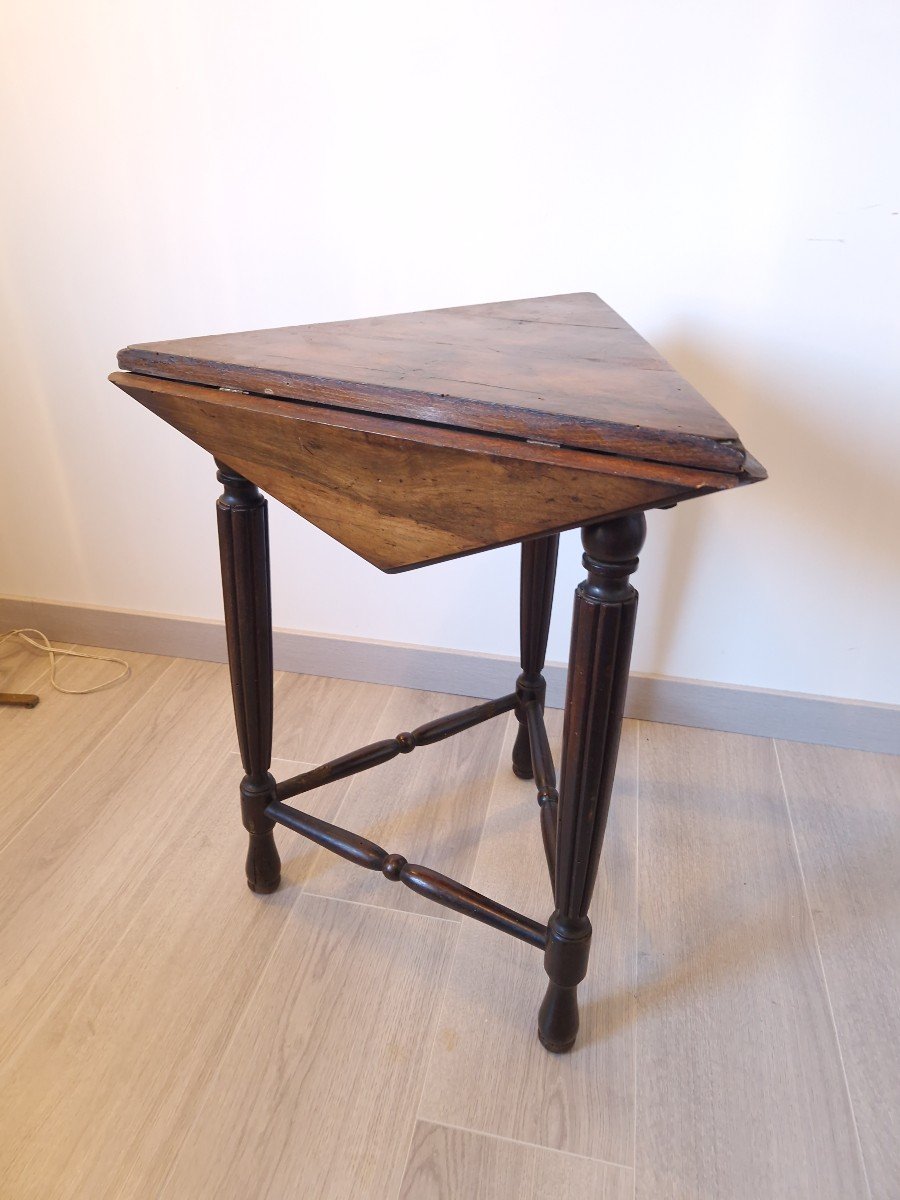 Rare 19th Century English Drop Leaf Cricket Table-photo-4