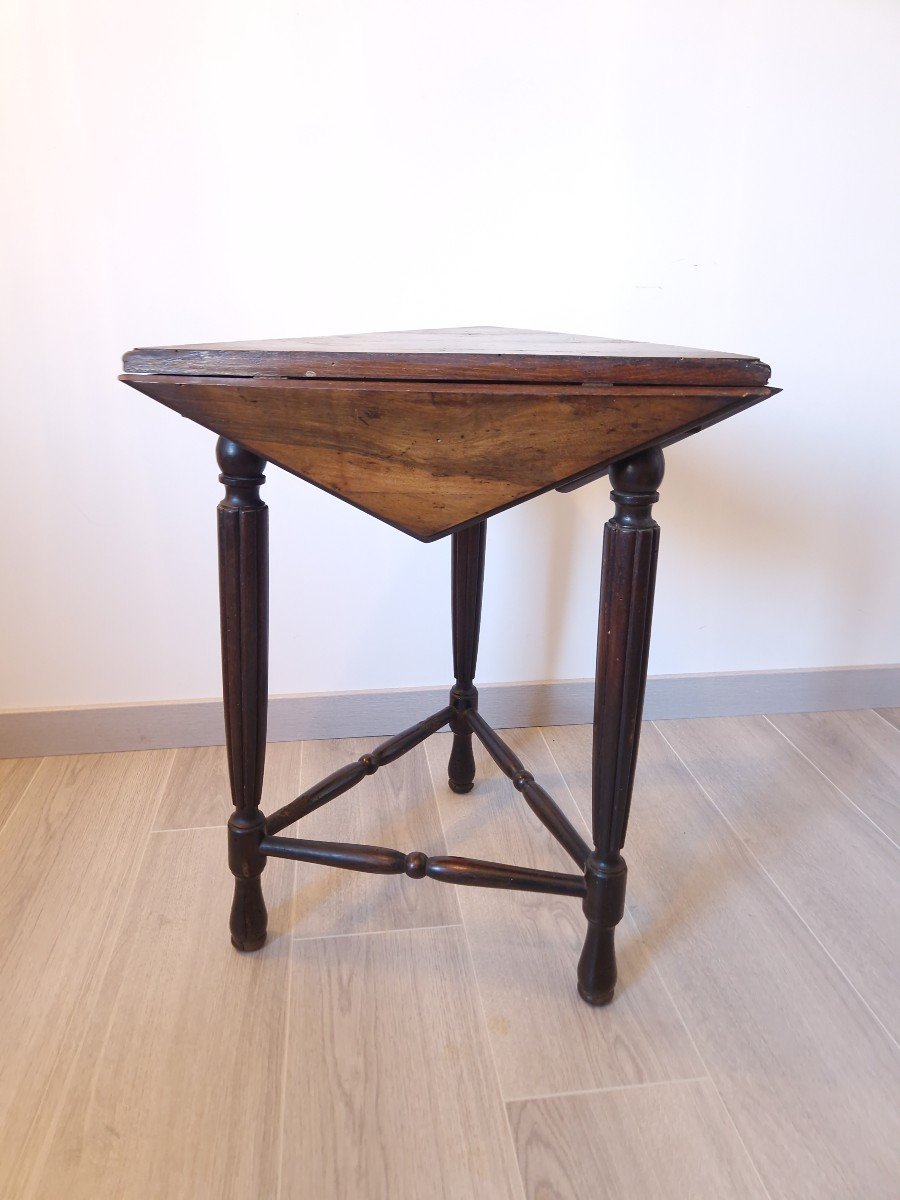 Rare 19th Century English Drop Leaf Cricket Table-photo-2