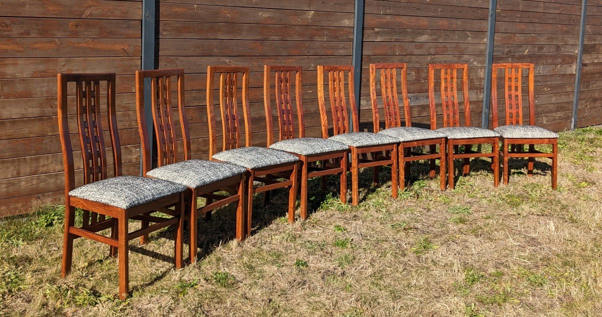 Set Of 8 Vintage Scandinavian Chairs Revisited