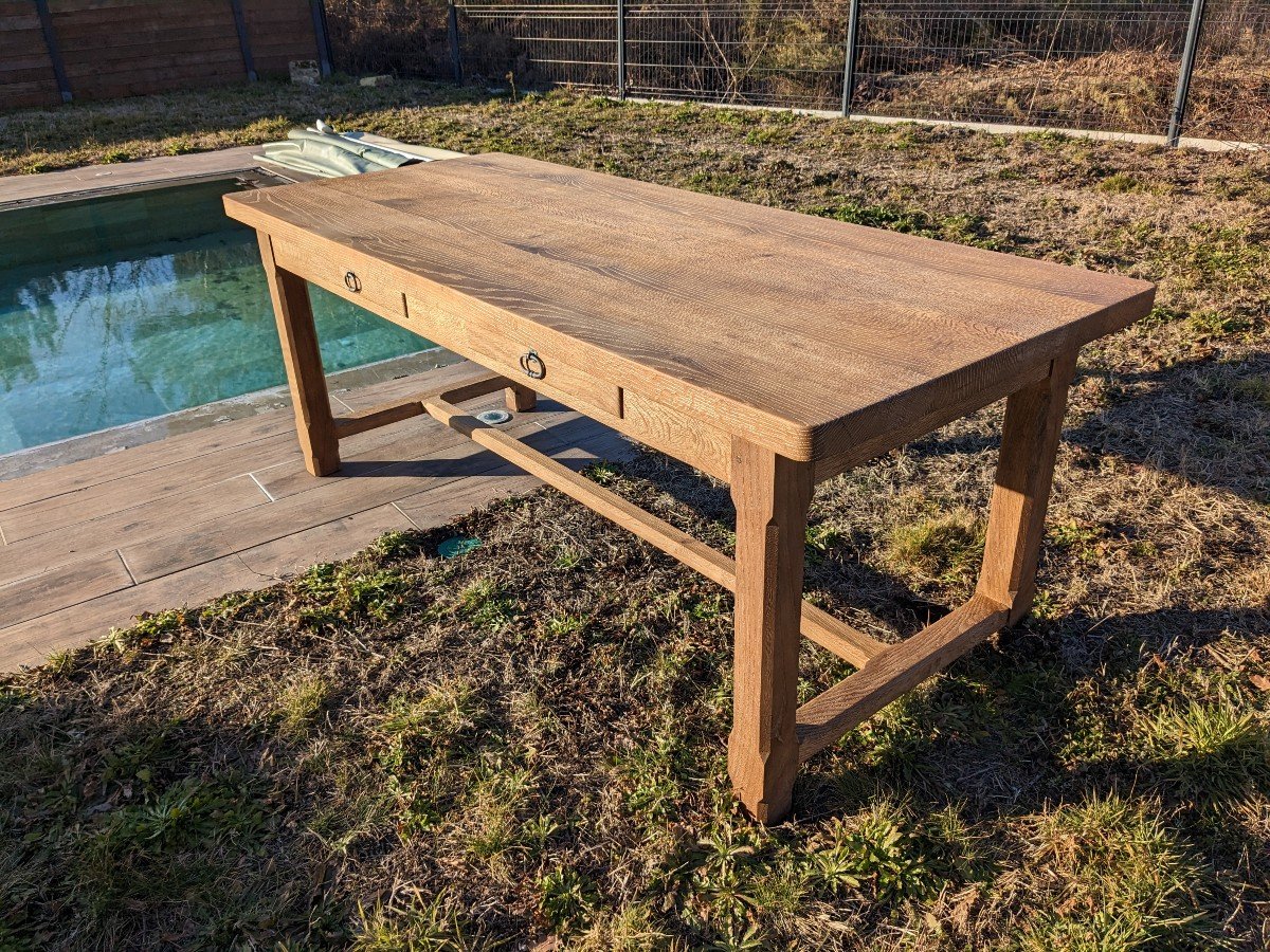 Solid Oak Farmhouse Table-photo-2