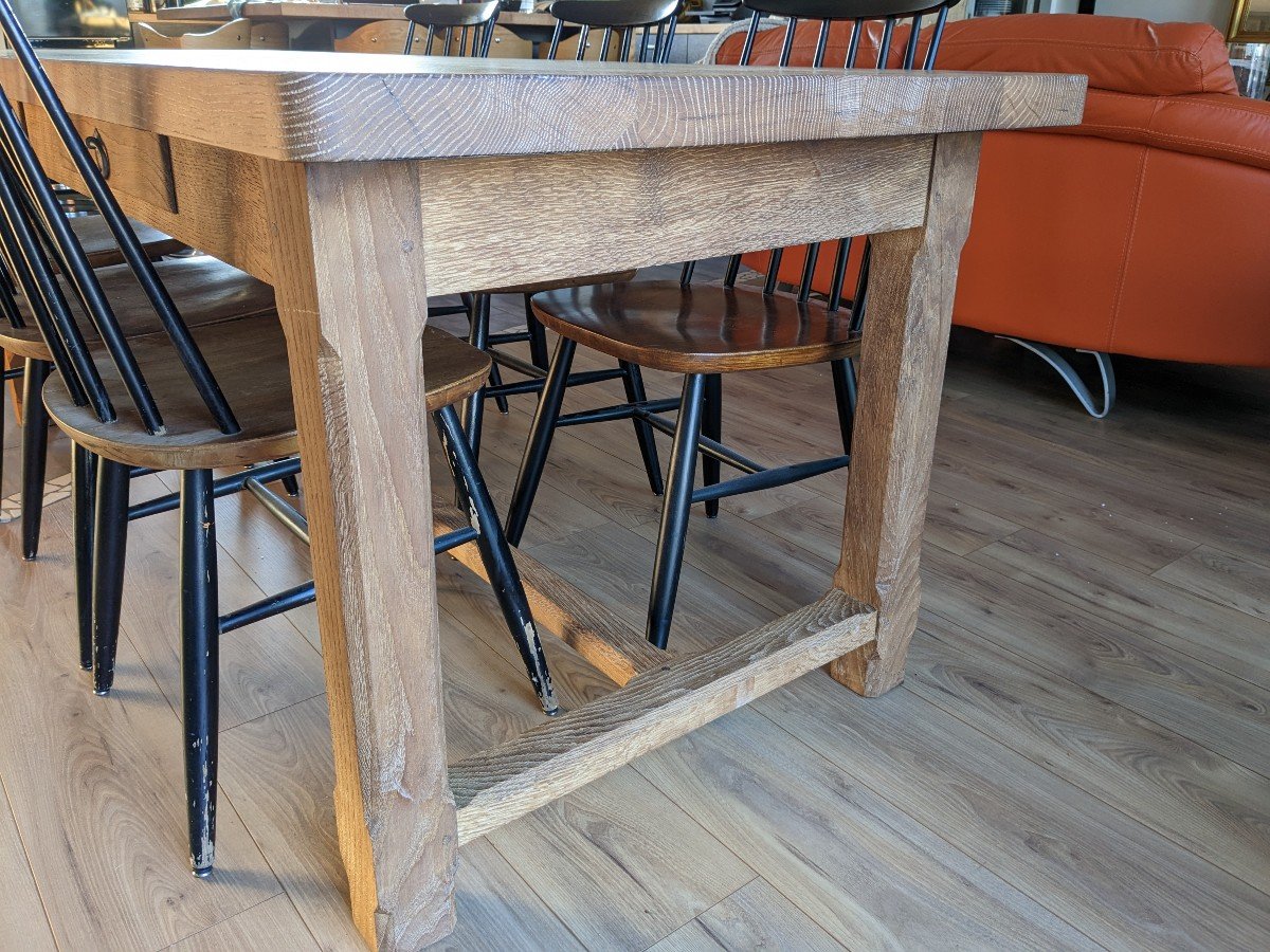 Solid Oak Farmhouse Table-photo-3