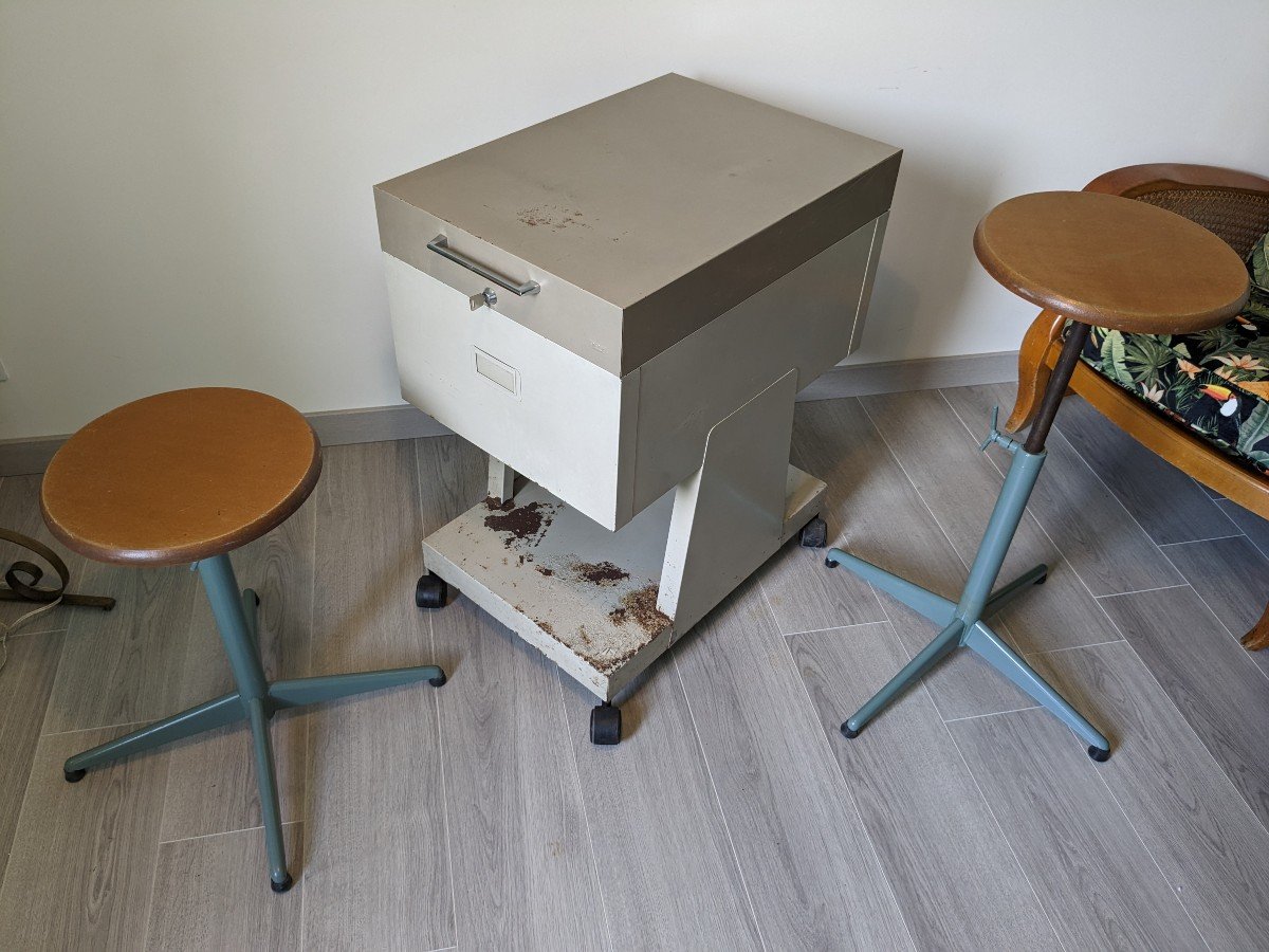 Pair Of Vintage Industrial Architect Stools-photo-5