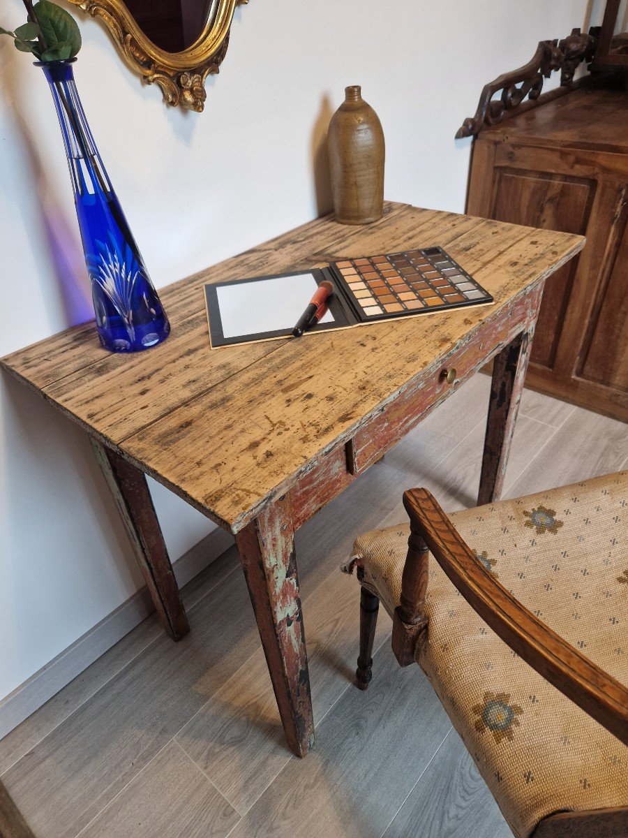 Red Farmhouse Writing Table-photo-2