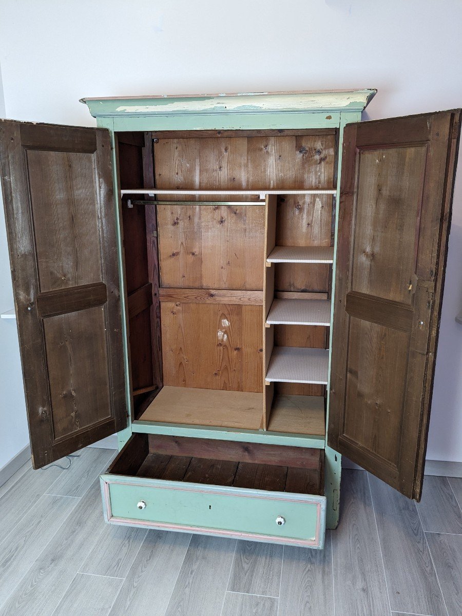 19th Century Painted Wood Bedroom Wardrobe-photo-5