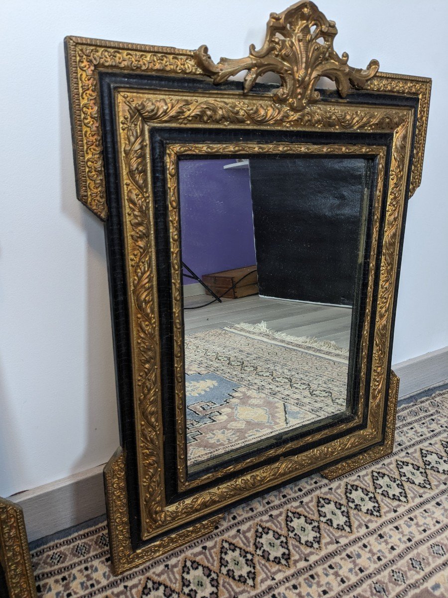 Napoleon Period Mirror Black And Gold 65 X 50 Cm-photo-2