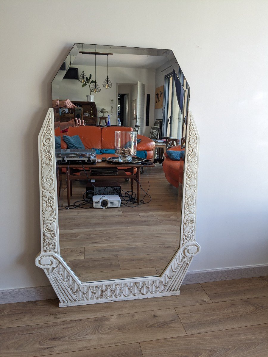 Art Deco Hexagonal Mirror 131 X 88 Cm-photo-4