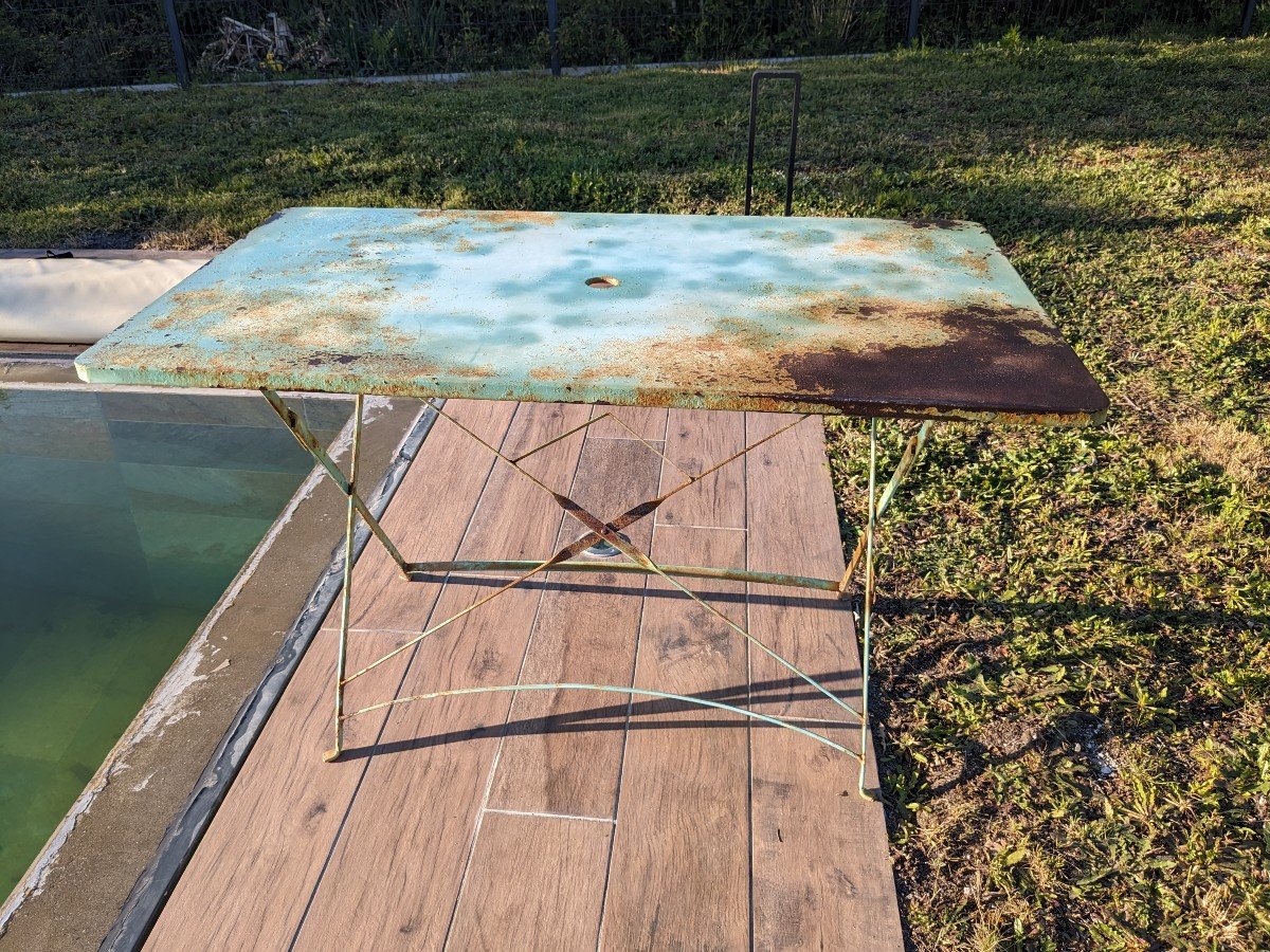 Vintage Green Folding Garden Table