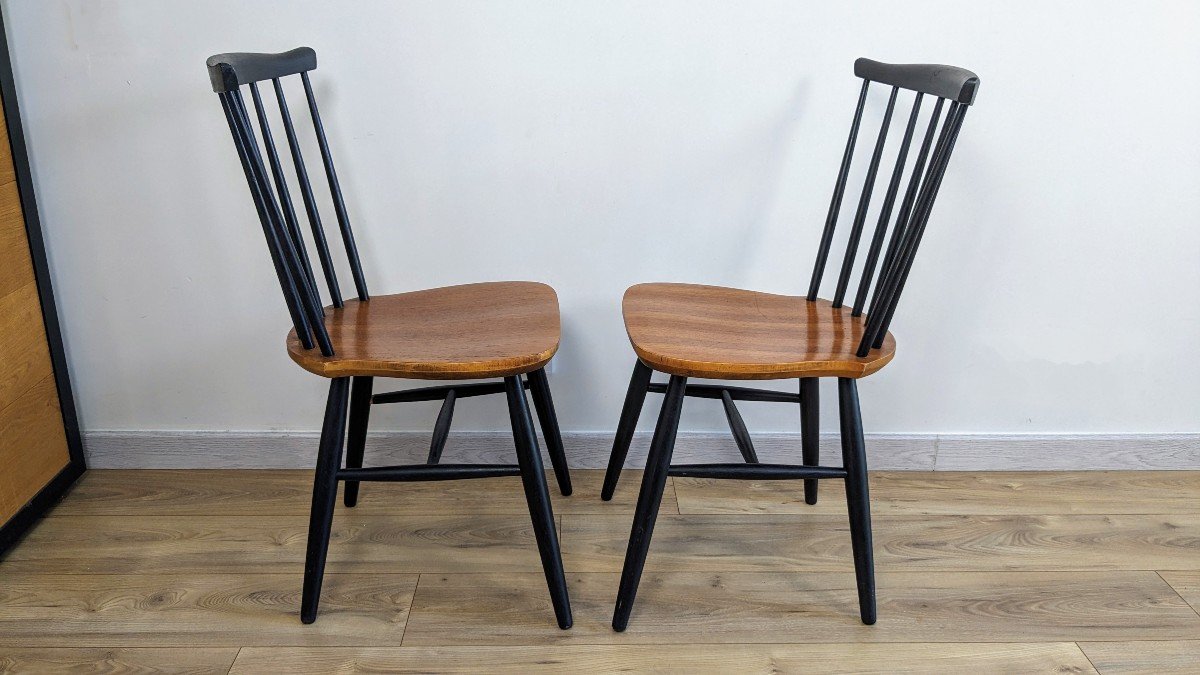 Pair Of Scandinavian Chairs By Ilmari Tapiovaara-photo-2