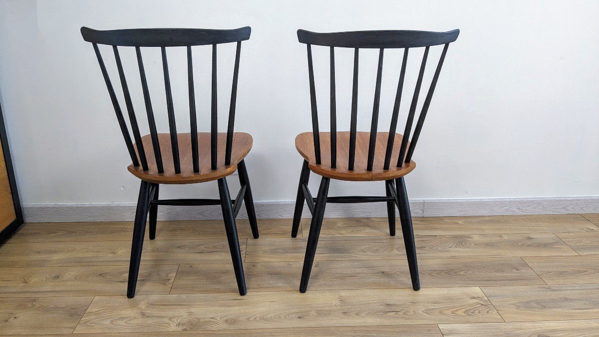 Pair Of Scandinavian Chairs By Ilmari Tapiovaara-photo-4