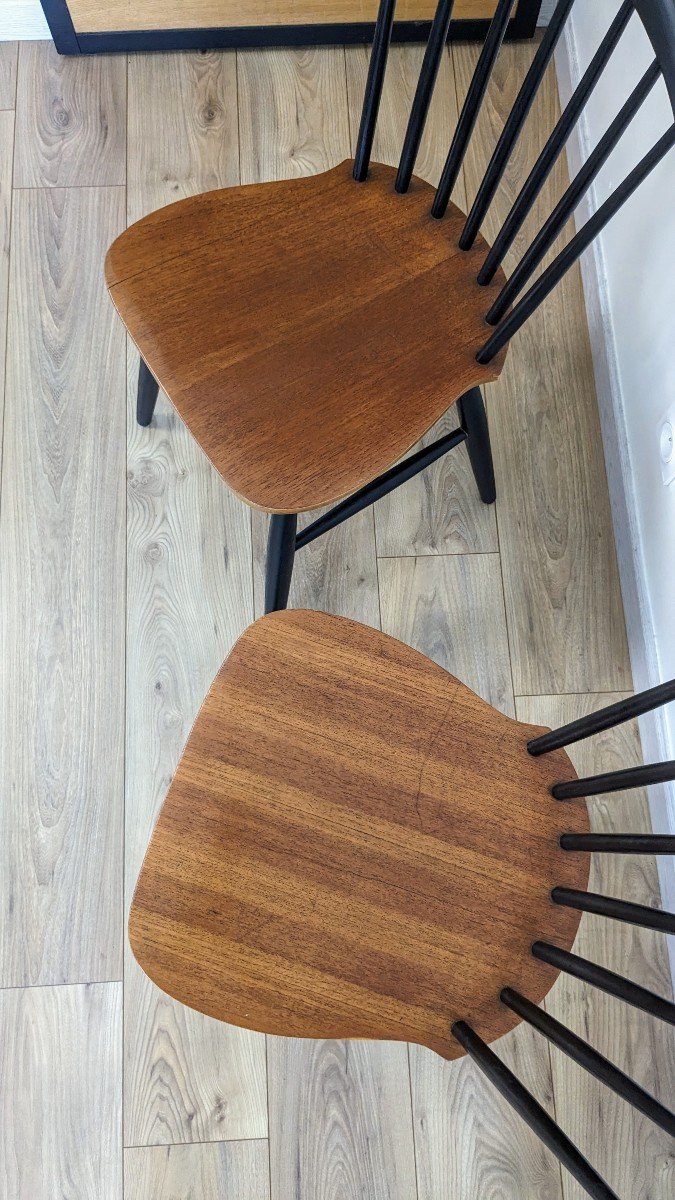 Pair Of Scandinavian Chairs By Ilmari Tapiovaara-photo-4