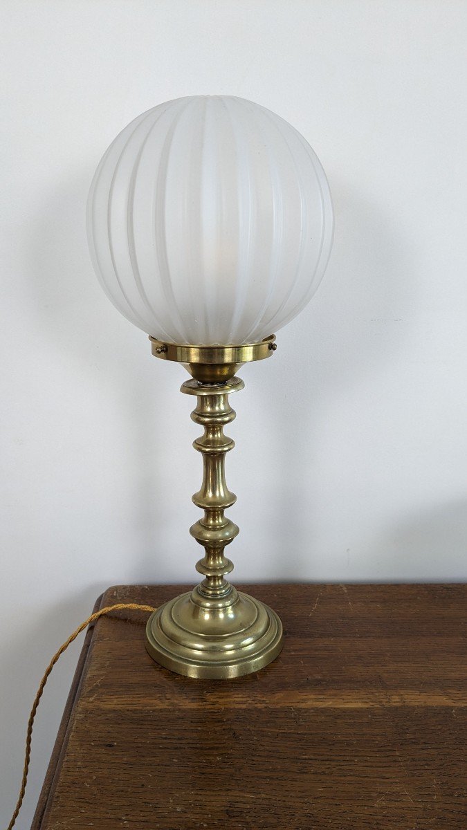 Hot Air Balloon Lamp In Opaque Glass-photo-2