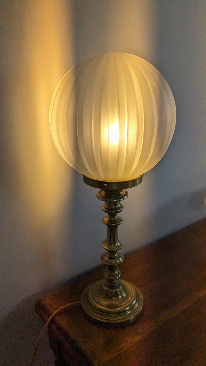 Hot Air Balloon Lamp In Opaque Glass-photo-2