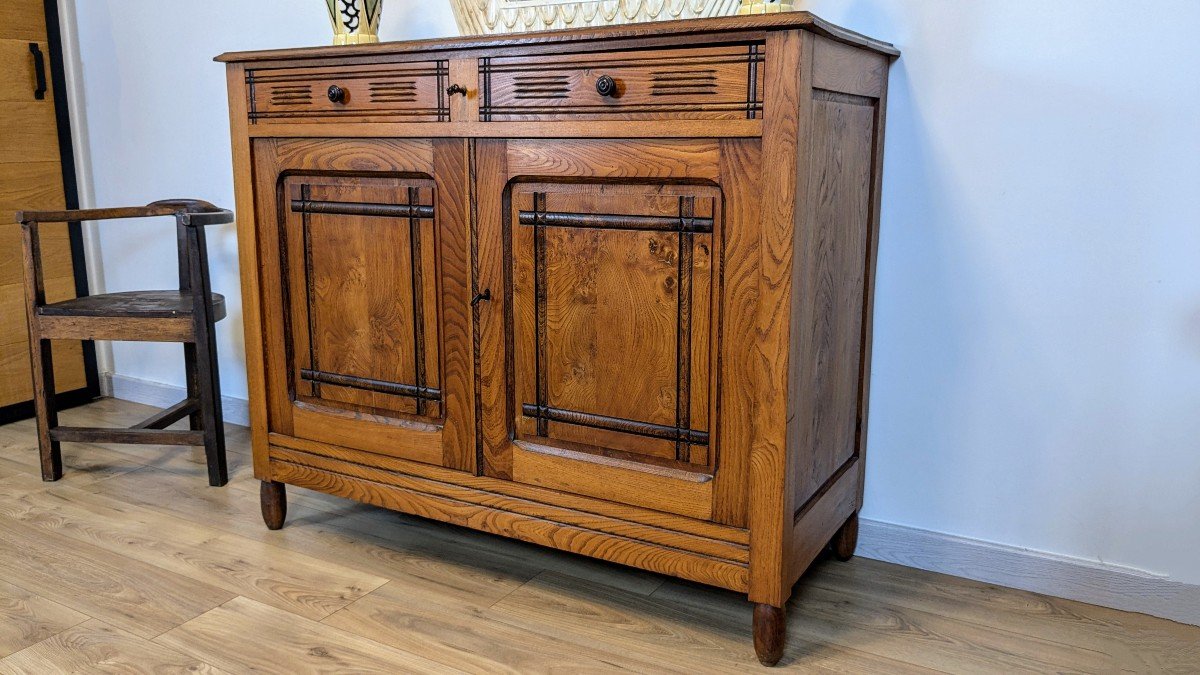 Early 20th Century Solid Wood Country Sideboard-photo-4