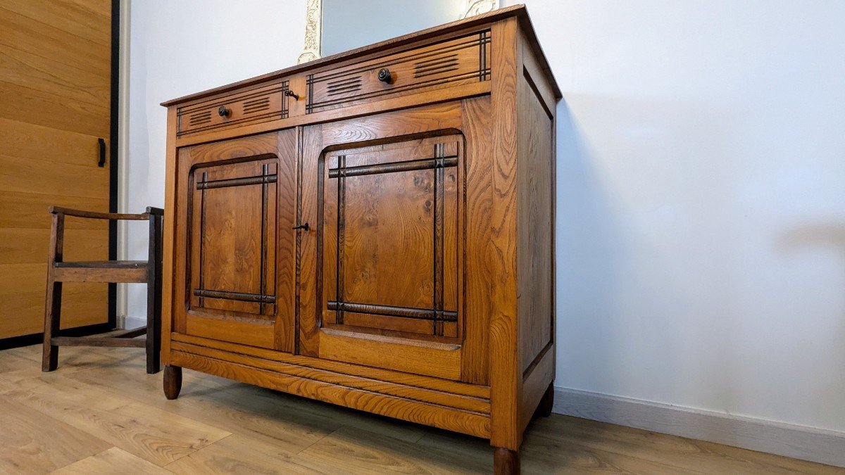 Early 20th Century Solid Wood Country Sideboard-photo-8