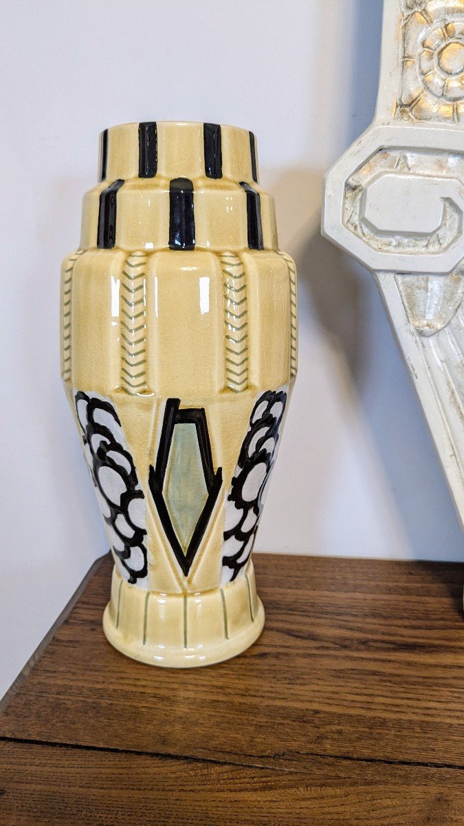 Pair Of Art Deco Vases From The Orchies Factory-photo-2