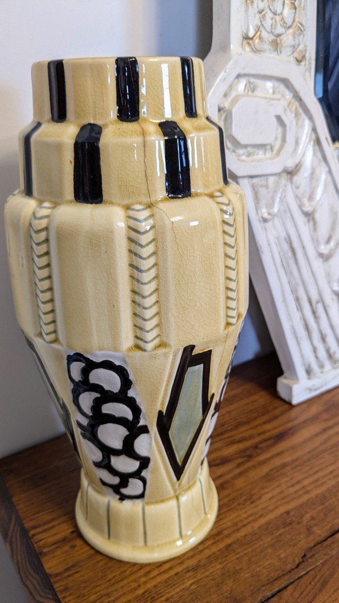 Pair Of Art Deco Vases From The Orchies Factory-photo-5