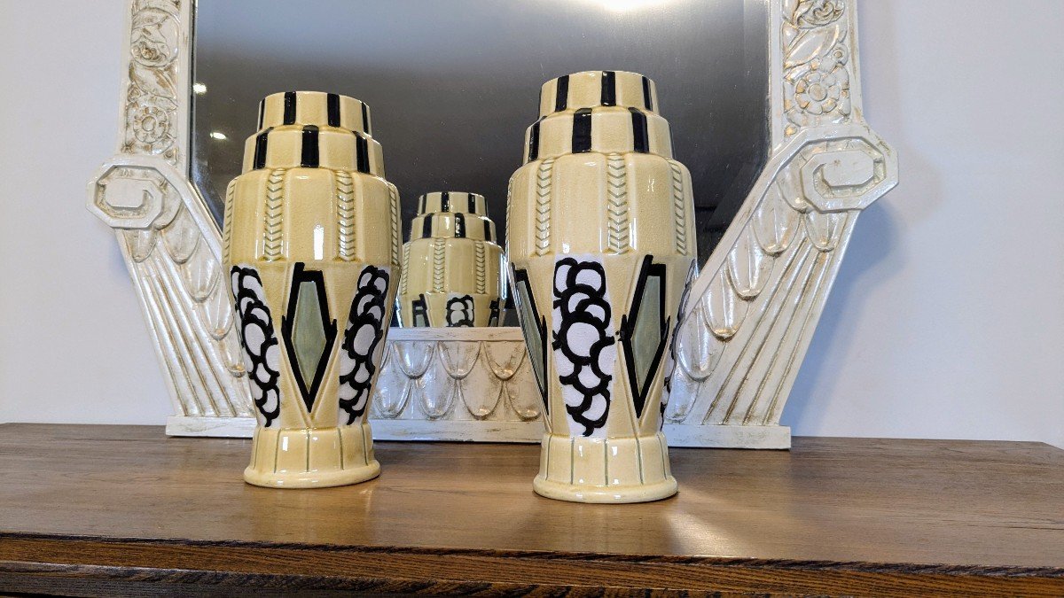 Pair Of Art Deco Vases From The Orchies Factory