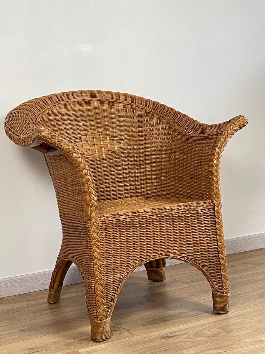 Vintage Rattan Armchair-photo-3