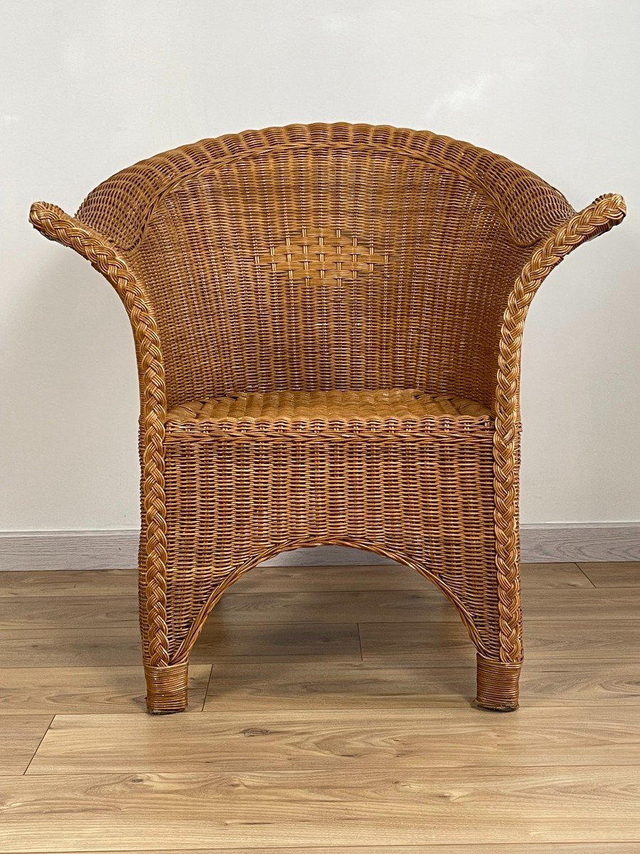 Vintage Rattan Armchair-photo-4