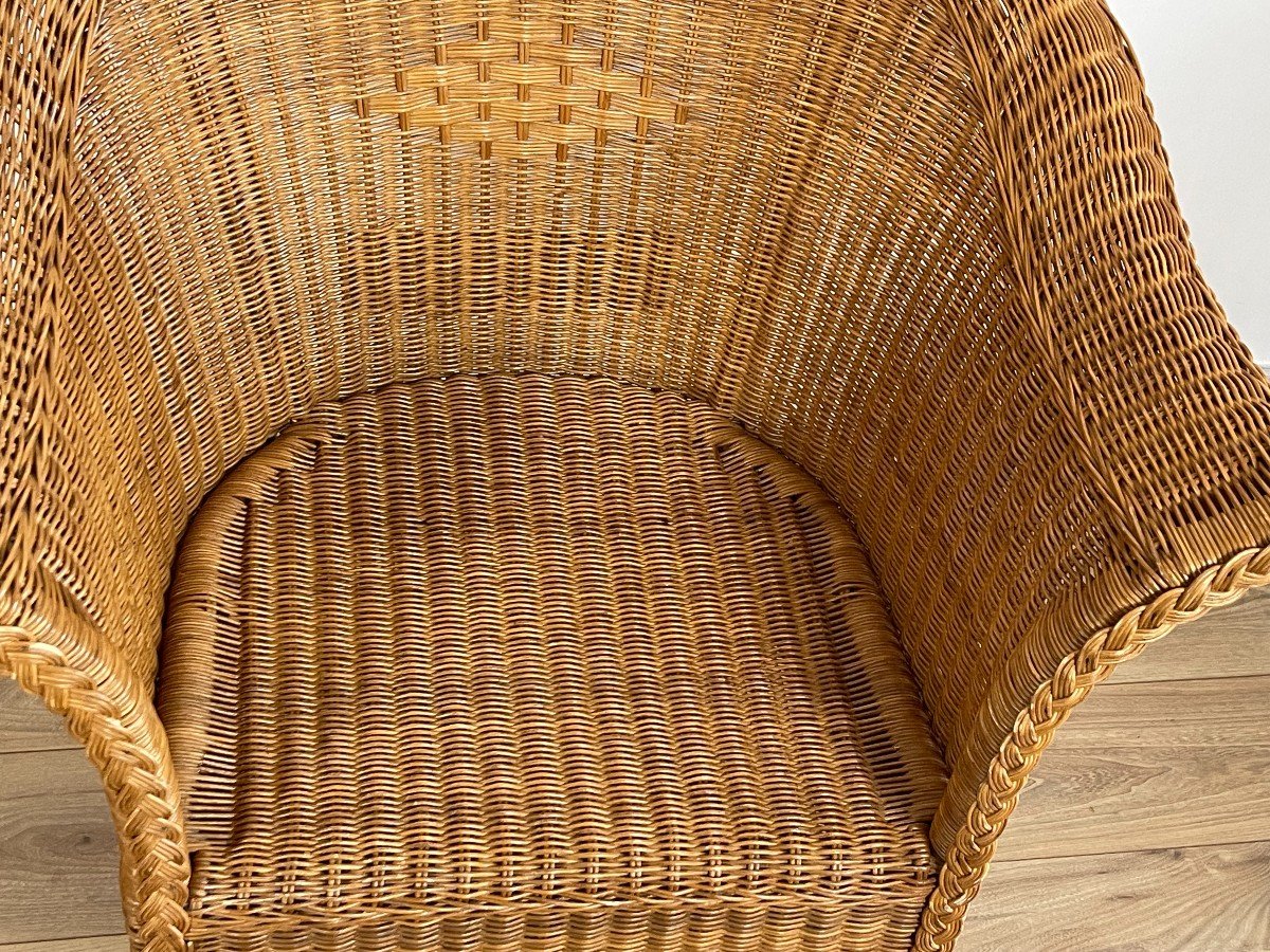 Vintage Rattan Armchair-photo-4