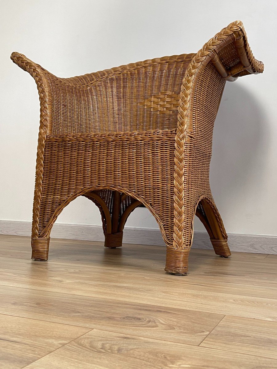 Vintage Rattan Armchair-photo-5