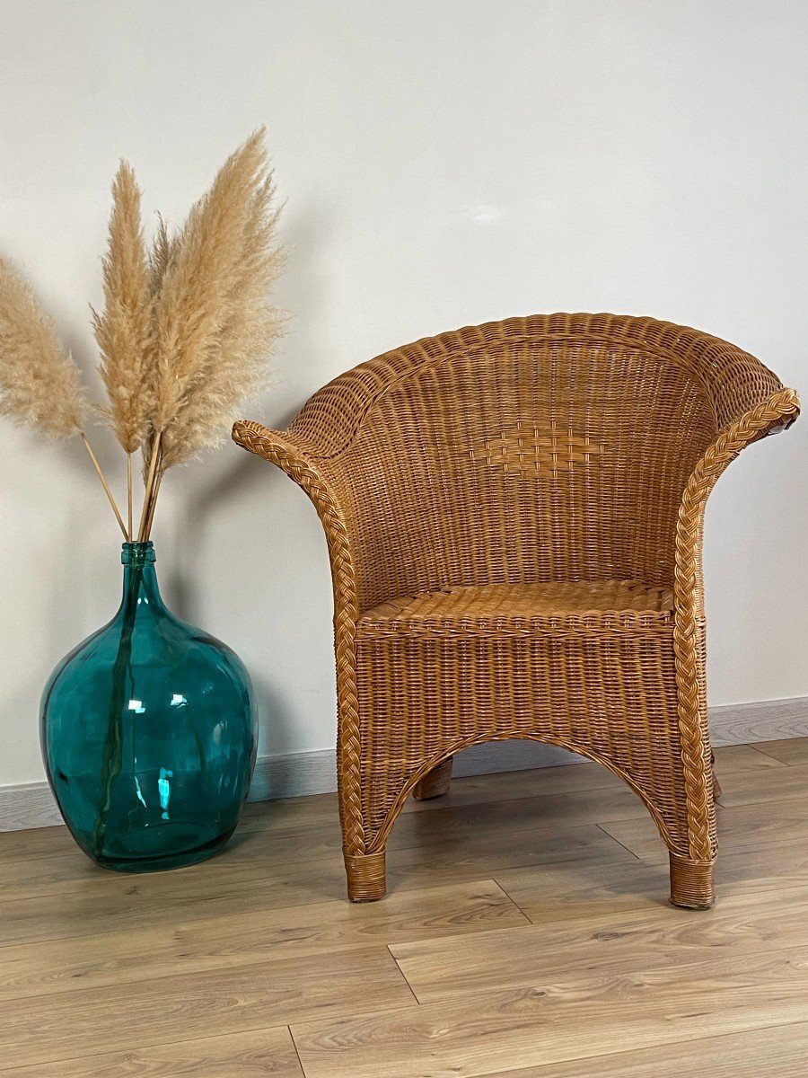 Vintage Rattan Armchair-photo-7