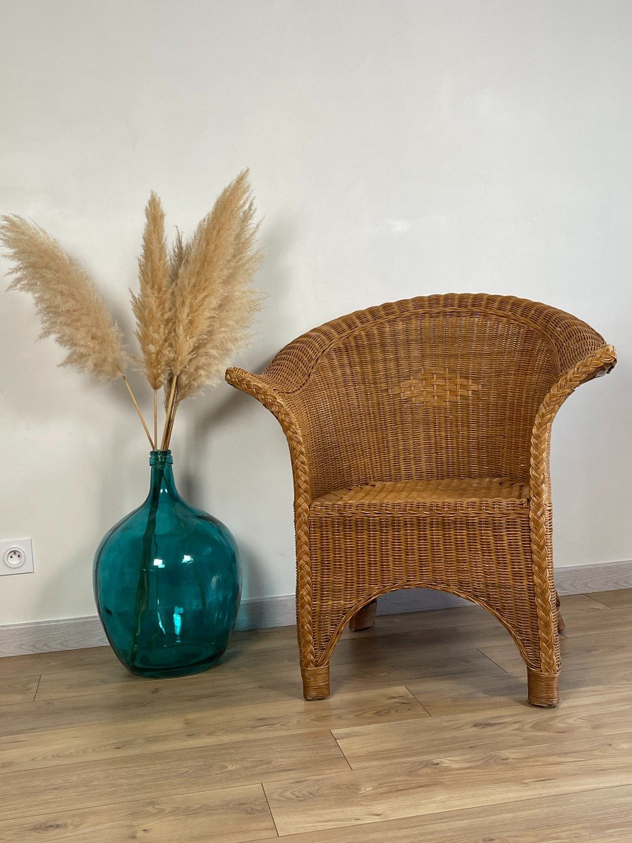 Vintage Rattan Armchair-photo-8