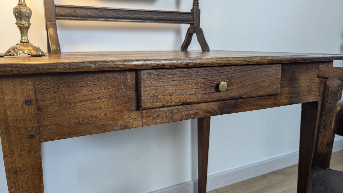 Ancienne Table De Campagne En Bois Massif-photo-4