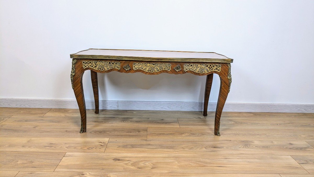 Louis XV Style Inlaid Coffee Table-photo-2