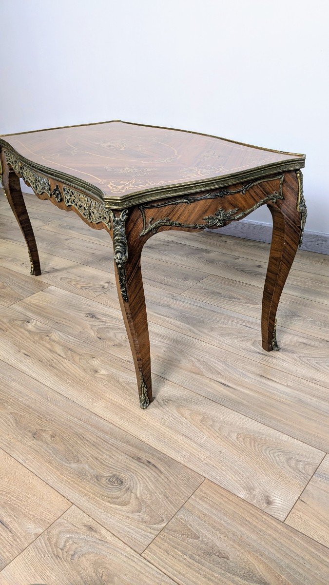 Louis XV Style Inlaid Coffee Table-photo-4