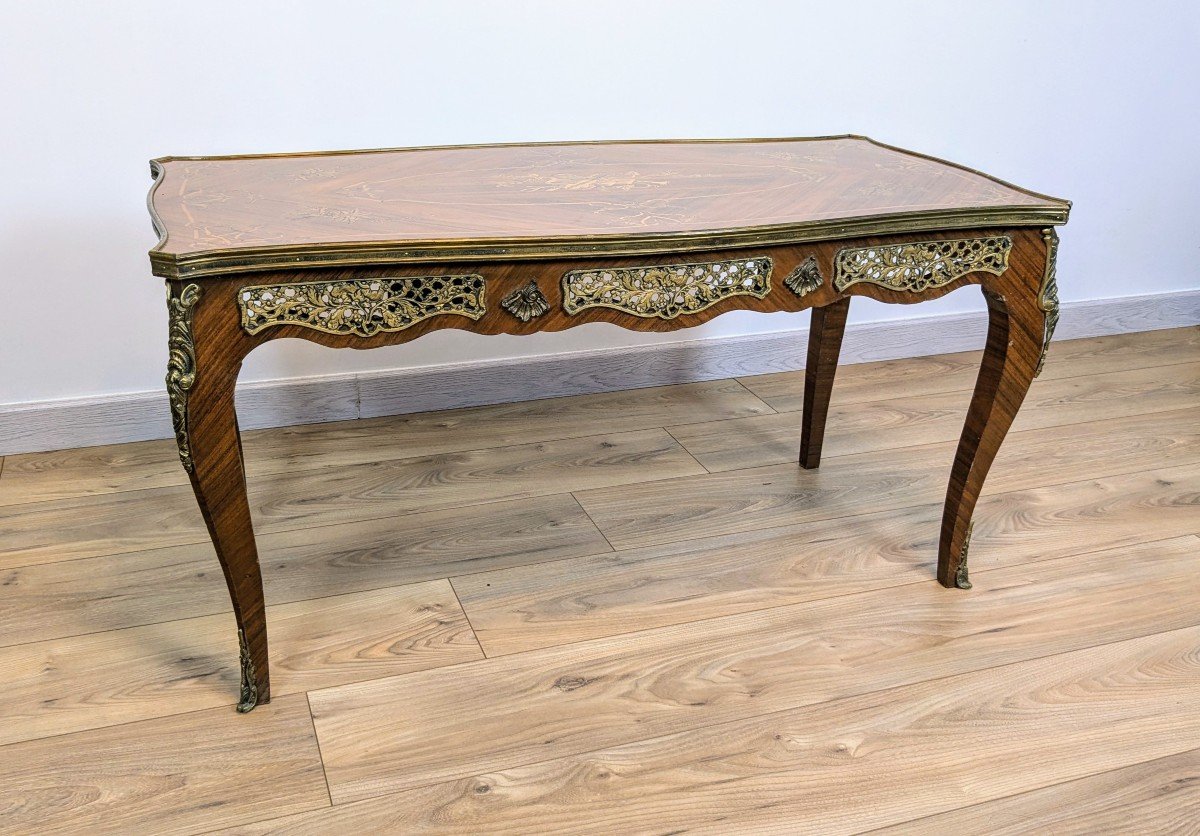 Louis XV Style Inlaid Coffee Table