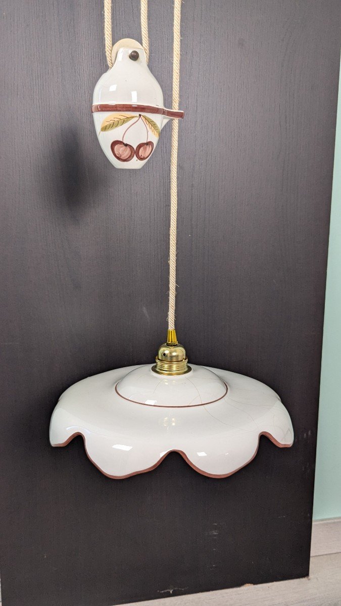 Vintage Ceramic "up And Down" Pendant Light-photo-2