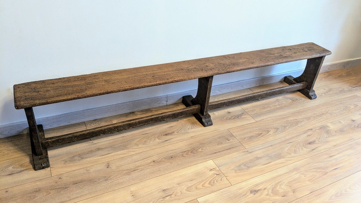 Old Church Bench In Solid Pine-photo-3