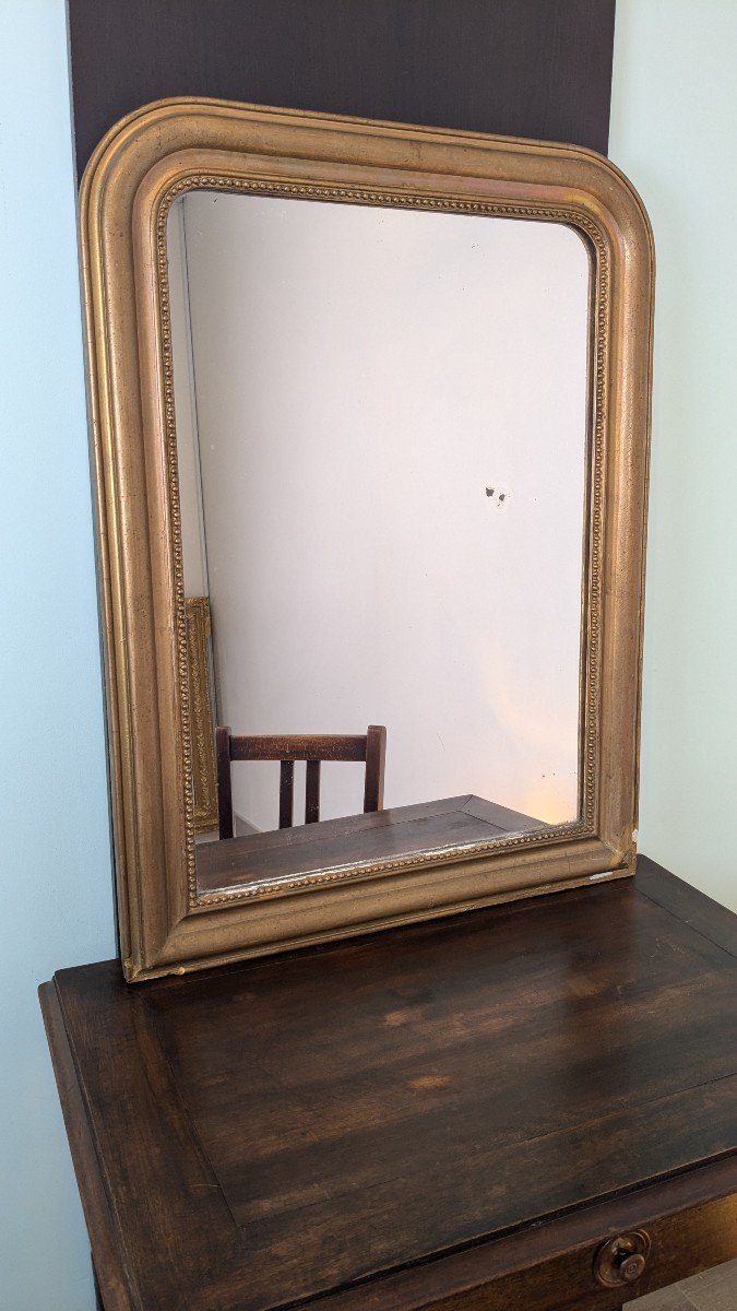 Louis Philippe Period Mirror Gilded 87 X 66 Cm-photo-3