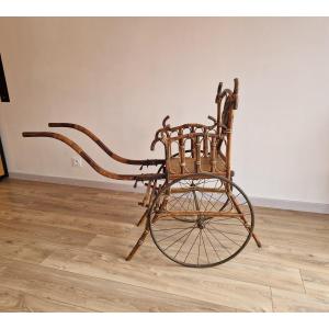 Nineteenth Century Curved Wood And Wicker Chair