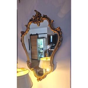 Grand Miroir Baroque Doré H98 Cm
