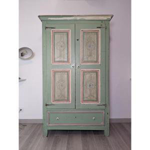 Armoire De Chambre En Bois Peint XIXème