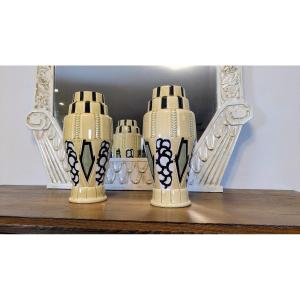 Pair Of Art Deco Vases From The Orchies Factory