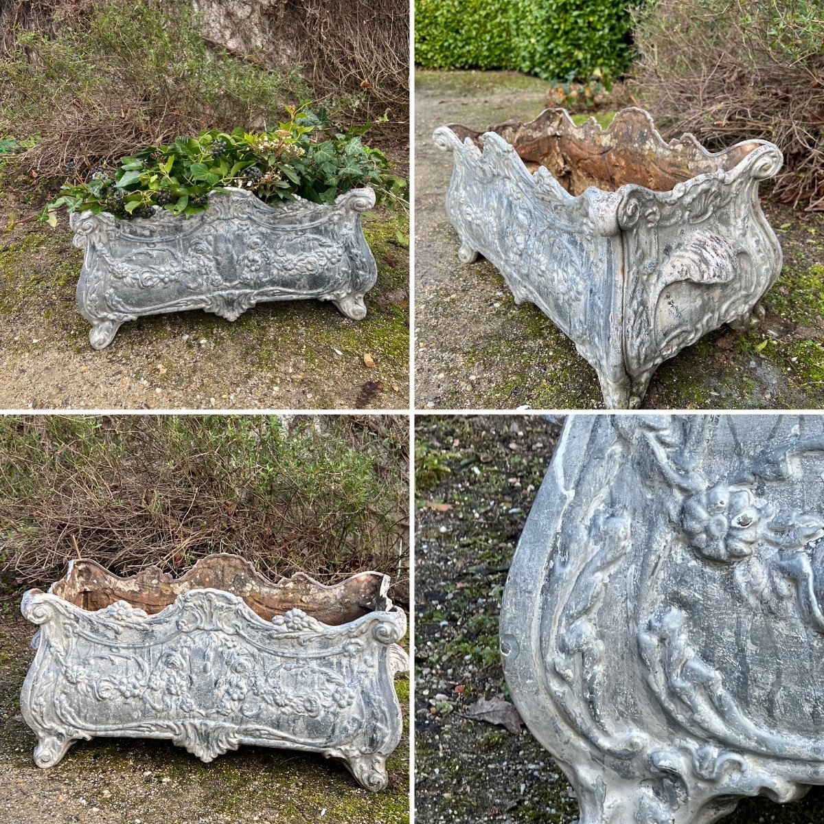 Belle Jardinière En Fonte De Style Louis XV, Fin Du XIXe Siècle. 70 Cm X 34cm