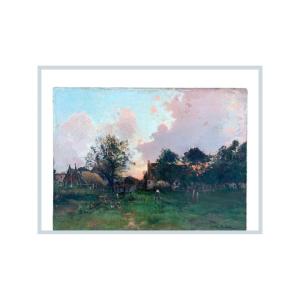Jm G Anglade Late 19th Century. Farmyard Oil On Canvas