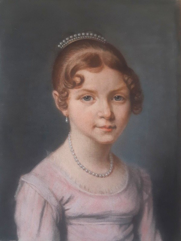 Ravissant Portrait De Jeune Femme Aux Pastels Entourage De Louis-léopold Boilly (1761-1845) 