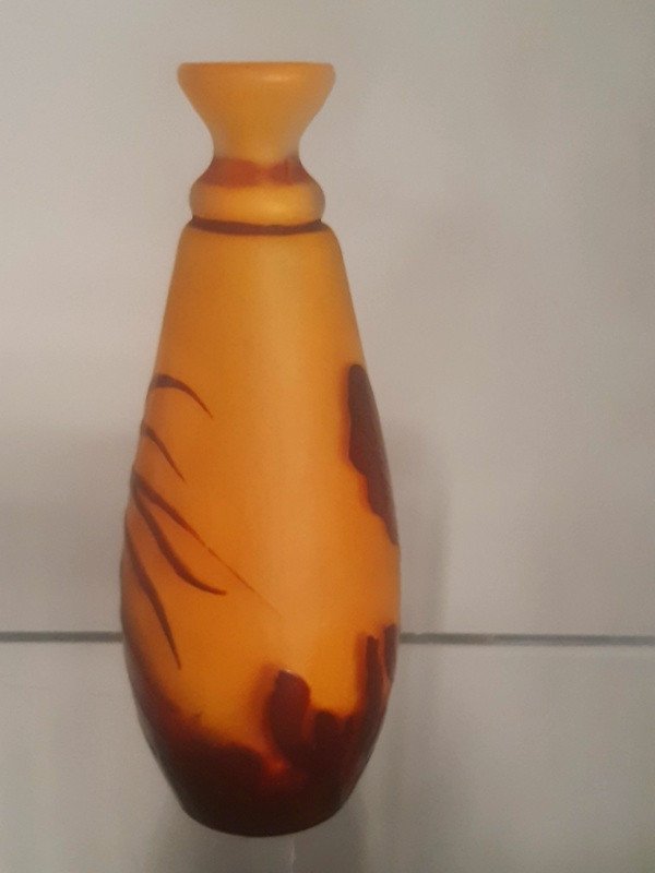 Art Nouveau Gallé Vase With Seaweed-photo-4