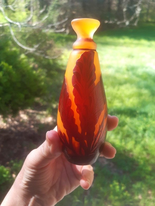 Art Nouveau Gallé Vase With Seaweed-photo-4