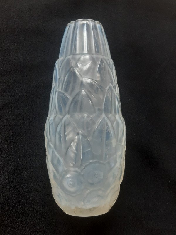 André Hunebelle Vase Flore  en verre Opalescent Art Deco époque 1927-1931-photo-2