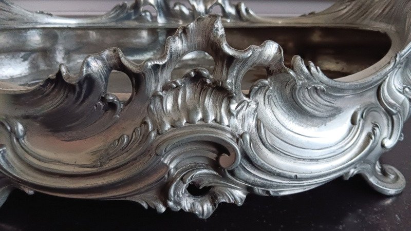 Victor Saglier (1809-1894) Important Rocaille Style Silver Bronze Planter-photo-3